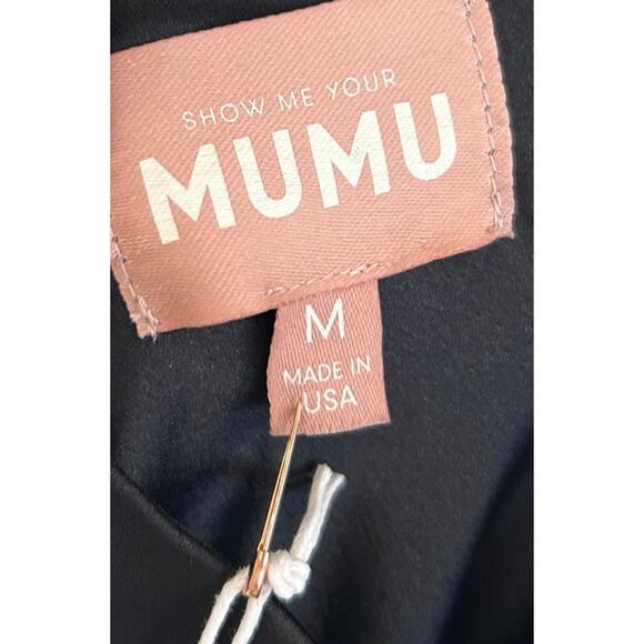 Show Me Your Mumu Jasmine Halter Maxi Dress Black Luxe Satin M NWT - Picture 6 of 10